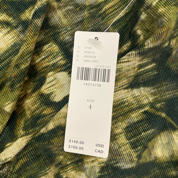 NWT Anthropologie Pilcro Ruched Corduroy Shirt Dress in Green Size 4 Small - Picture 14 of 14